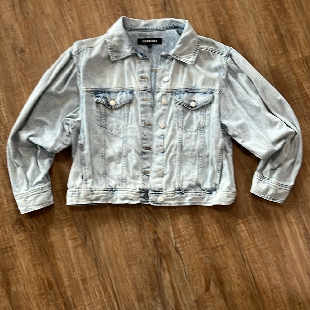 Express Light Denim Wash Jean Jacket - Size Large